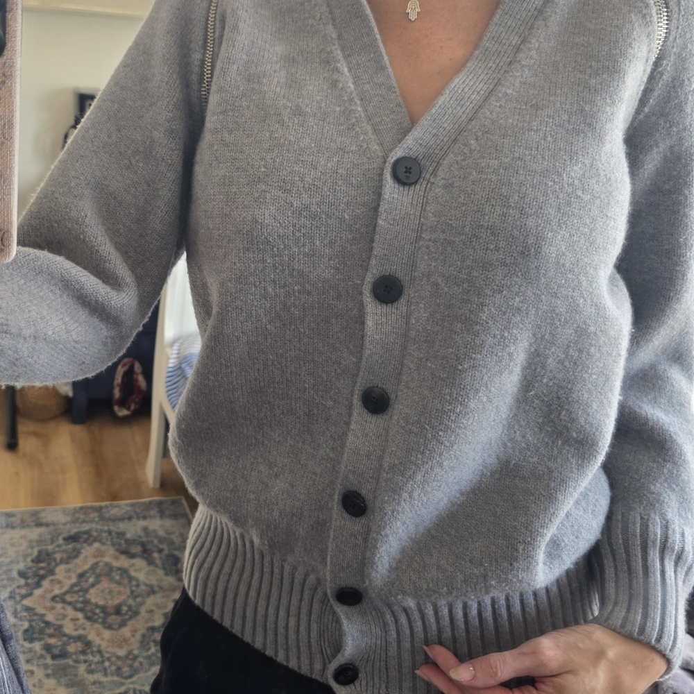 ALEXANDER WANG V Neck Cardigan w/Splitable Zip shoulder M $695 RETAIL NWT - Picture 4 of 17